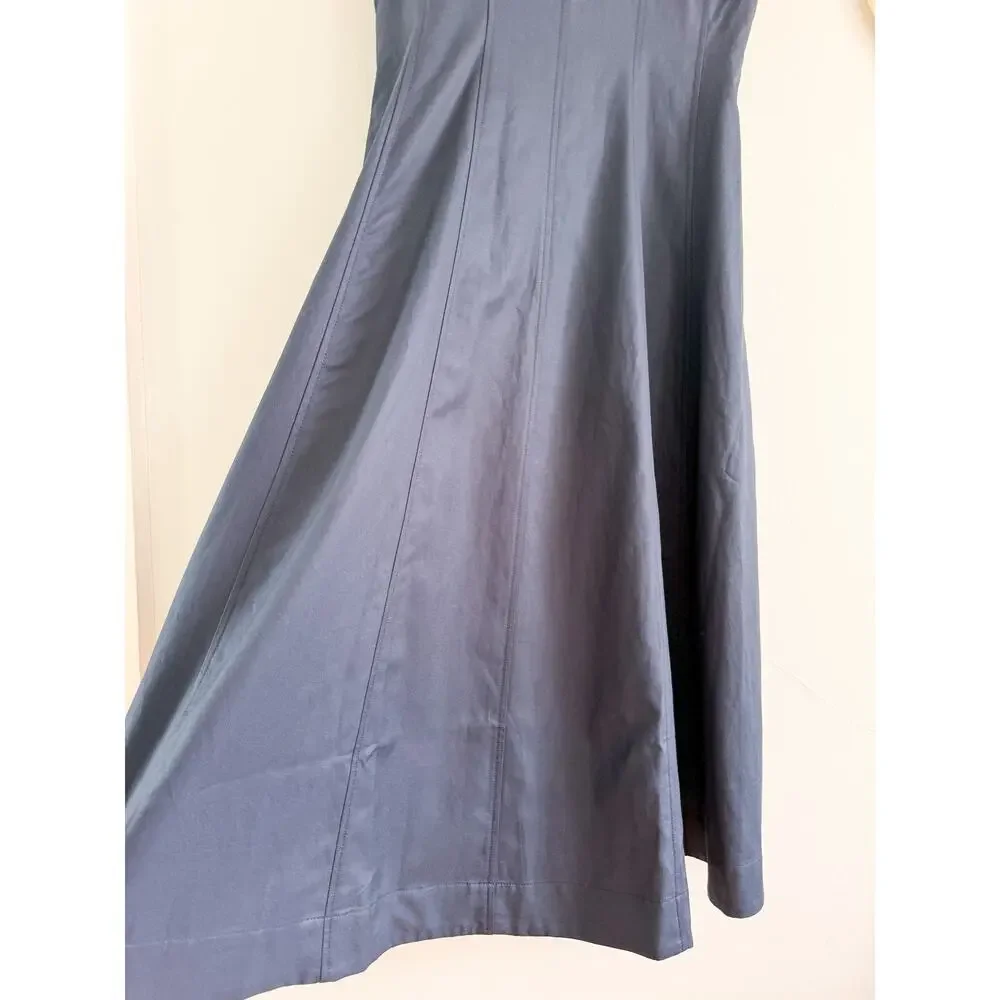 Madewell | NWT The Rylee Midi Dress Classic Navy Blue Sleeveless | Sz 10 - Picture 5 of 12
